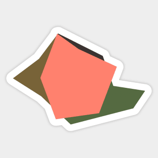 Wild flower scadinavian abstract green pink Sticker